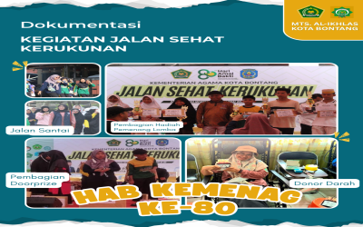 Meriahkan Puncak HAB Kemenag ke-80, Keluarga Besar MTs. Al-Ikhlas Kota Bontang Ikuti Jalan Sehat Kerukunan